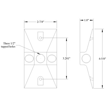Mulberry Electrical Box Cover, Rectangular, Die-Cast Zinc/Stainless Steel 30361B